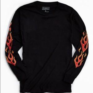 Urban Outfitters Black Flame Long Sleeve